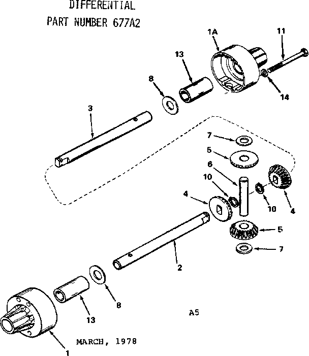 Differential Diagram and Parts List for 917677A2  Craftsman Lawn Mower