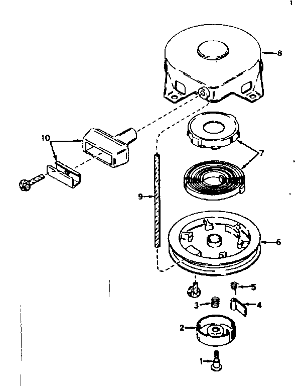Rewind Starter Diagram and Parts List for 143571052  Craftsman Engine