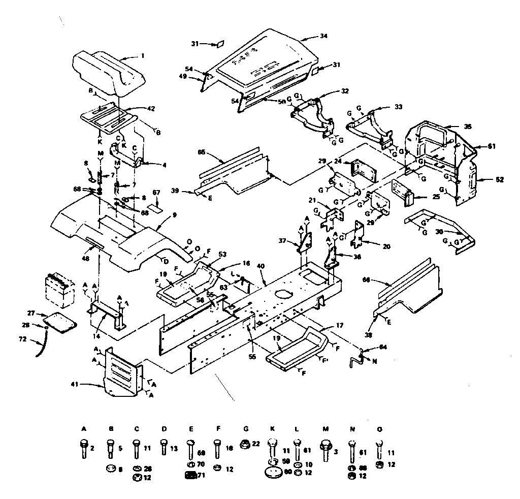 Enclosure Diagram and Parts List for 917255742  Craftsman Lawn Tractor