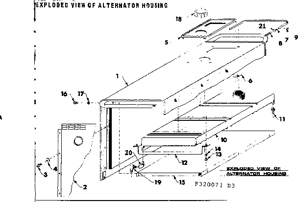 Alternator Housing Diagram and Parts List for 580320071  Craftsman Engine