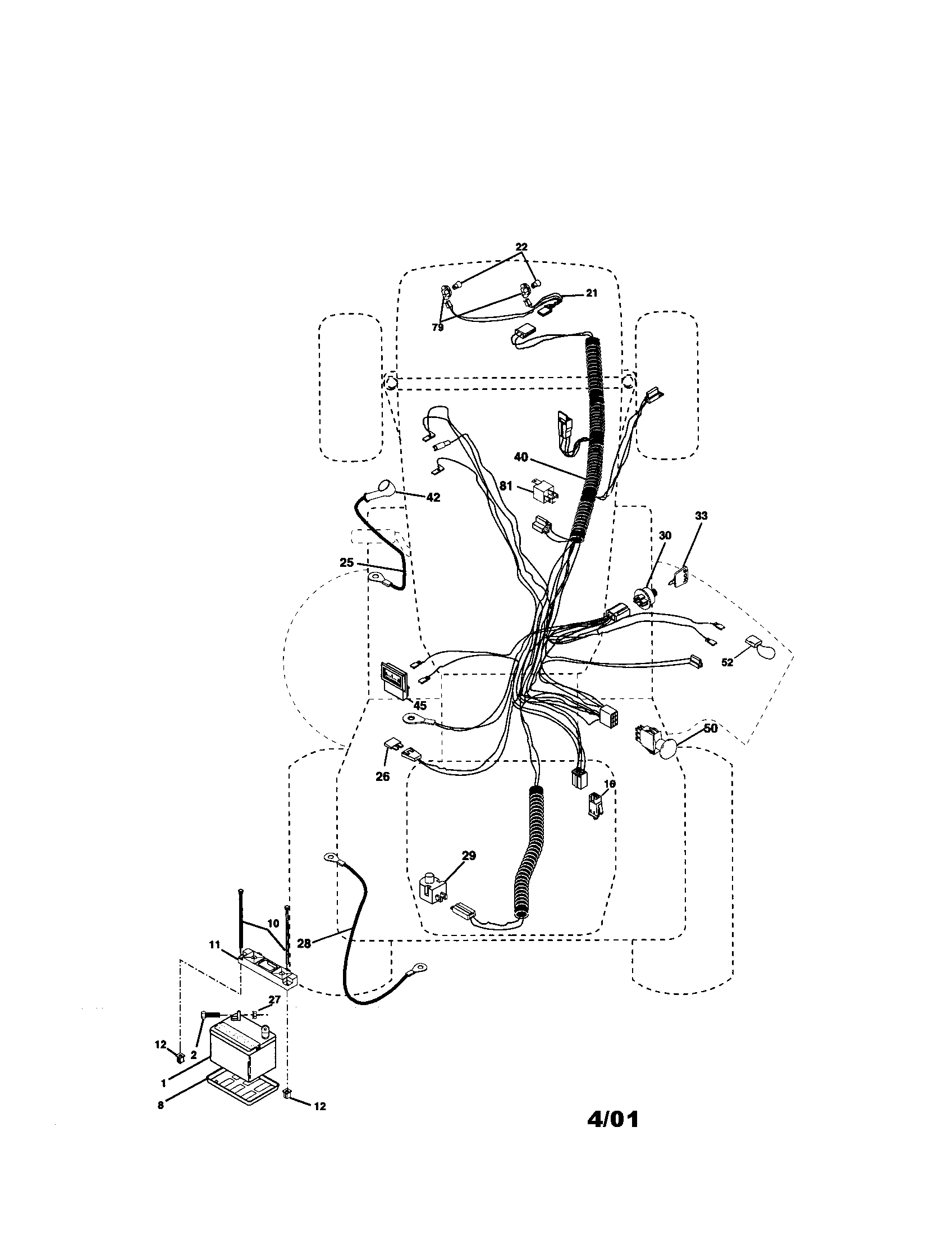 Electrical Diagram and Parts List for 917275000  Craftsman Lawn Tractor