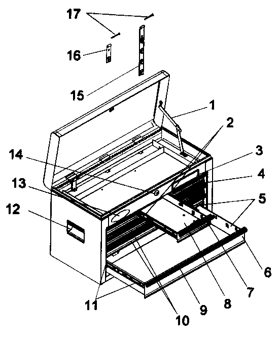 Chest Diagram and Parts List for 706592943  Craftsman Tool Stand & Cart