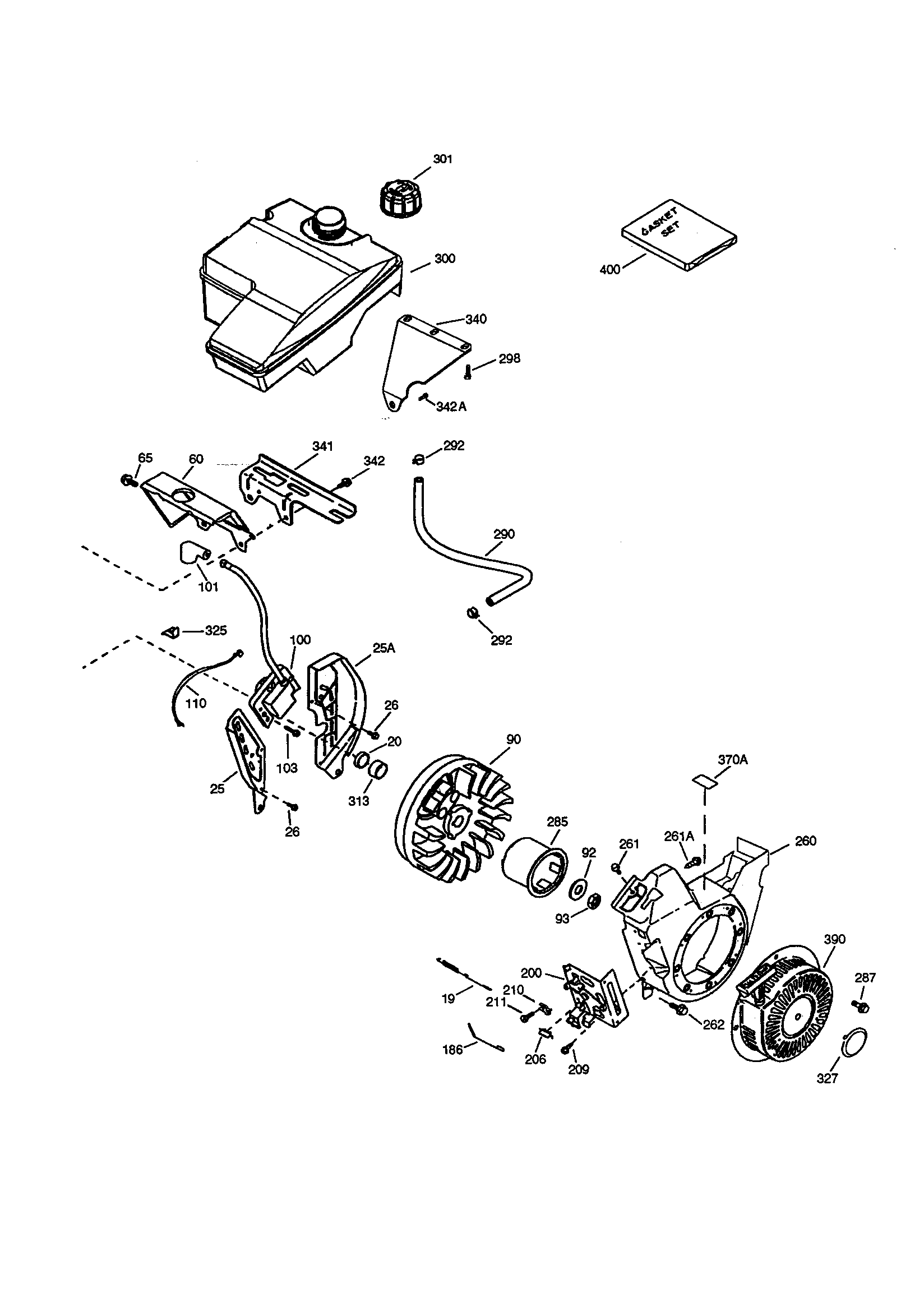 Flywheel/rewind Starter Diagram and Parts List for 143996007  Craftsman Engine