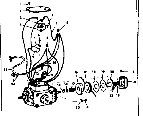 Motor Assembly Diagram and Parts List for 11329952  Craftsman Power Motor
