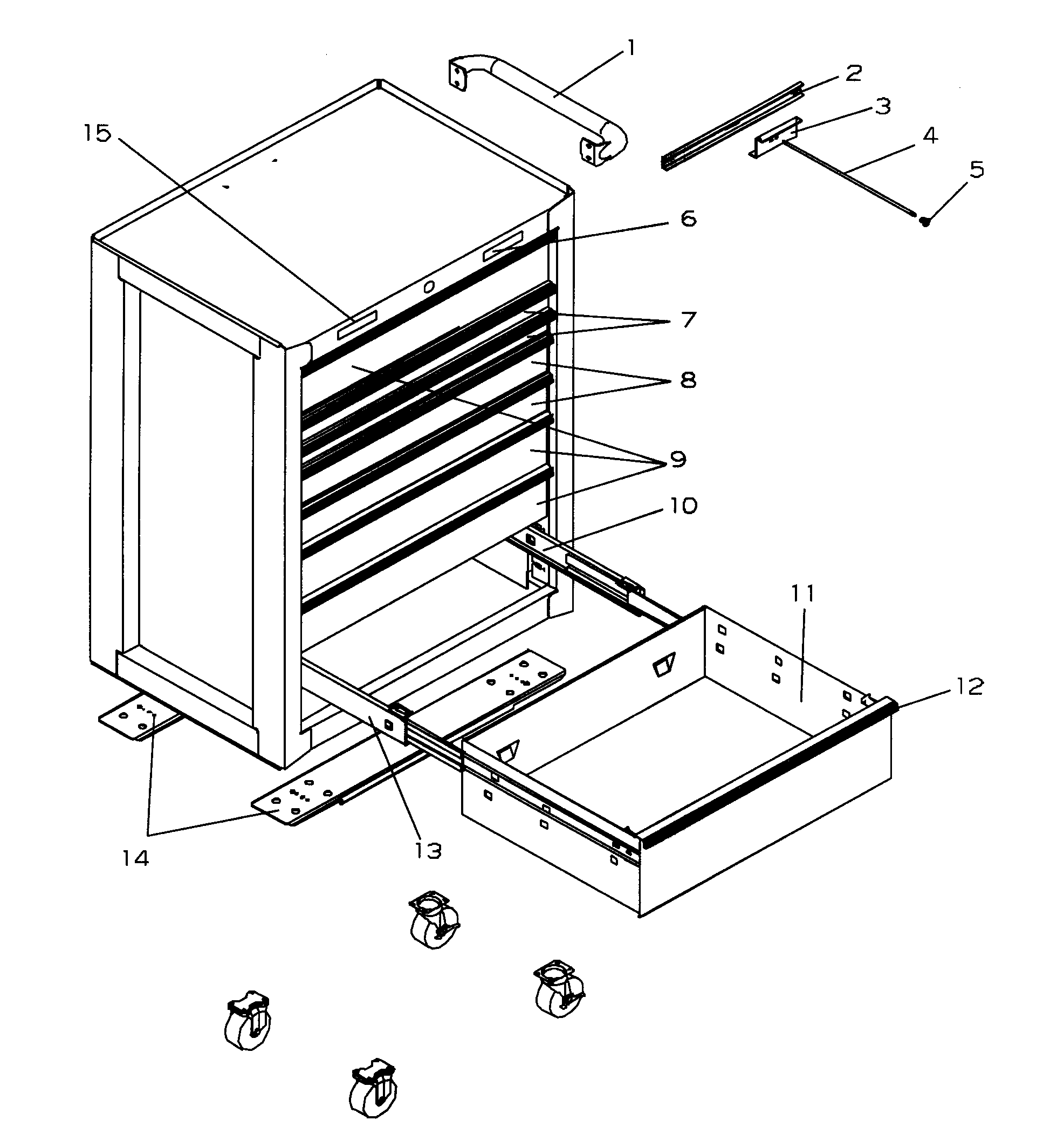 Tool Chest Diagram and Parts List for 706825320  Craftsman Tool Stand & Cart