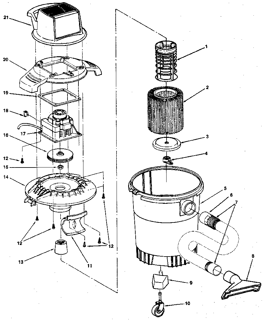 Unit Diagram and Parts List for 113179430  Craftsman Filters & Accessories