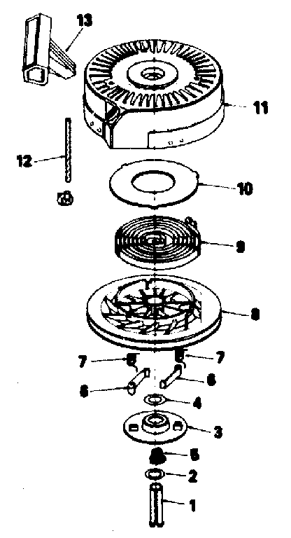 Rewind Starter Diagram and Parts List for 143384432  Craftsman Engine