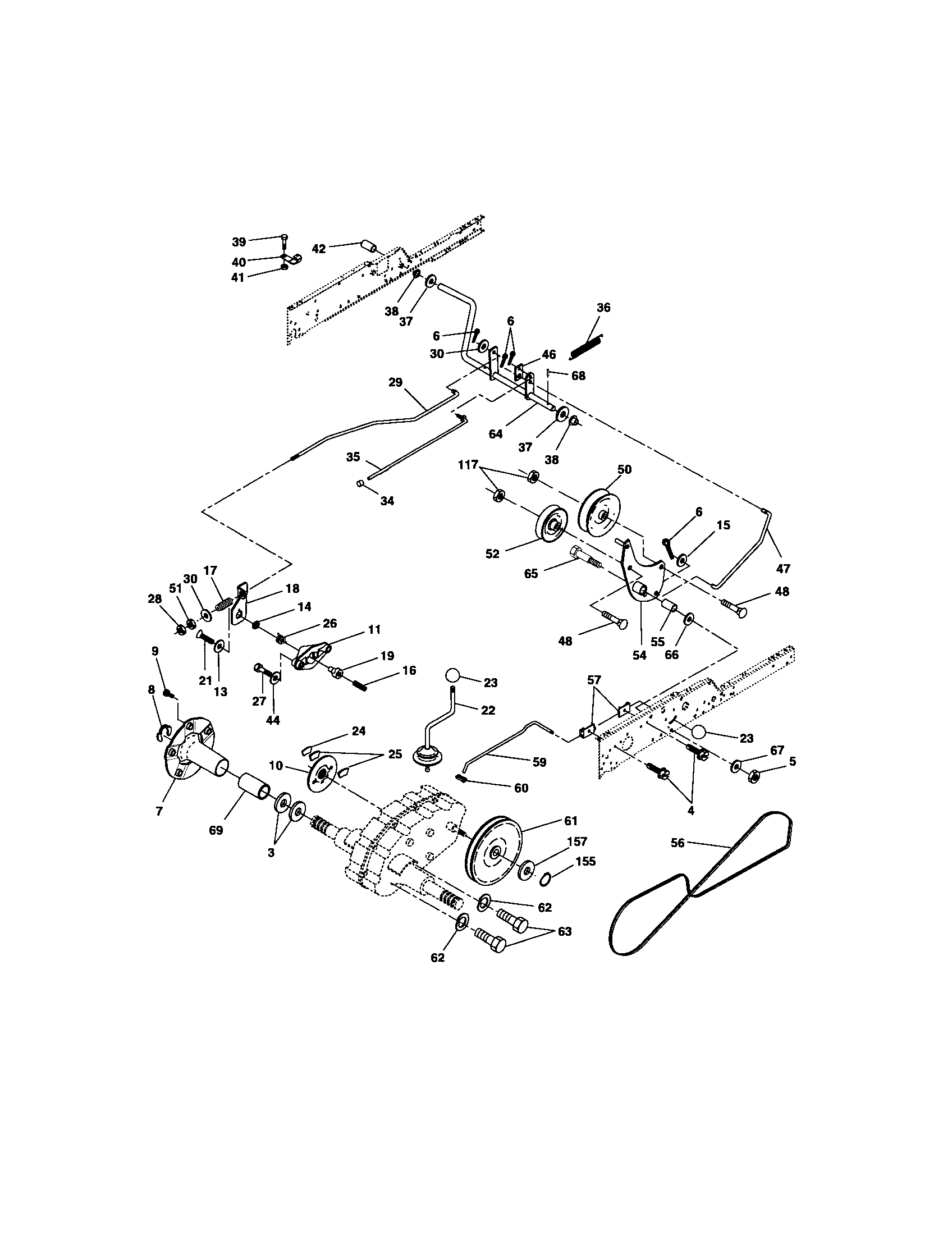 Ground Drive Diagram and Parts List for 917276350  Craftsman Lawn Tractor