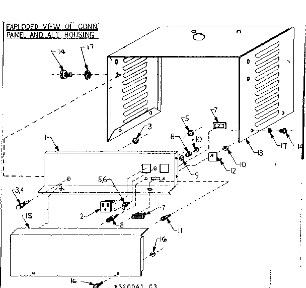 Connection Panel & Alternator Housing Diagram and Parts List for 580320041  Craftsman Engine