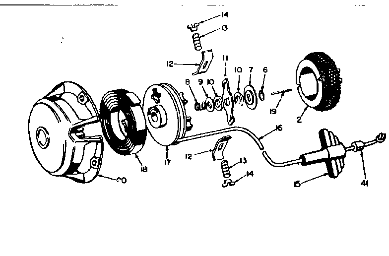 Rewind Starter #590292 Diagram and Parts List for 91760018  Craftsman Chainsaw