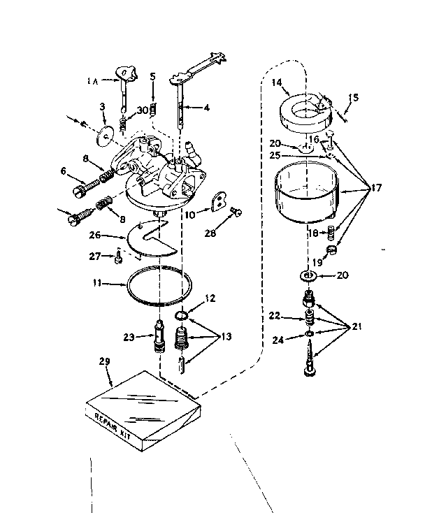 Carburetor No. 631074 Diagram and Parts List for 143544012  Craftsman Engine