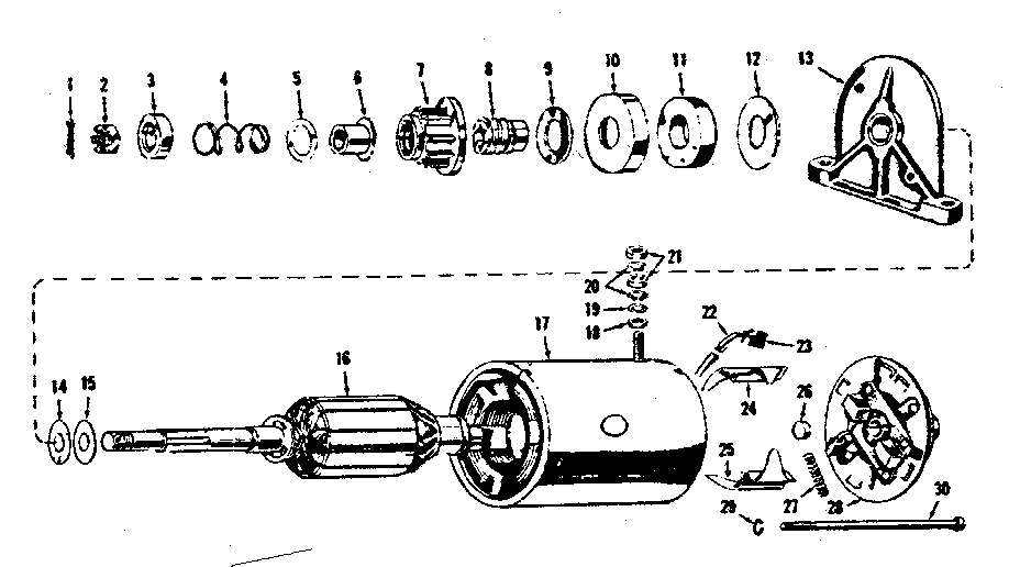 Starter Motor No. 28688 Diagram and Parts List for 14364500  Craftsman Lawn Mower