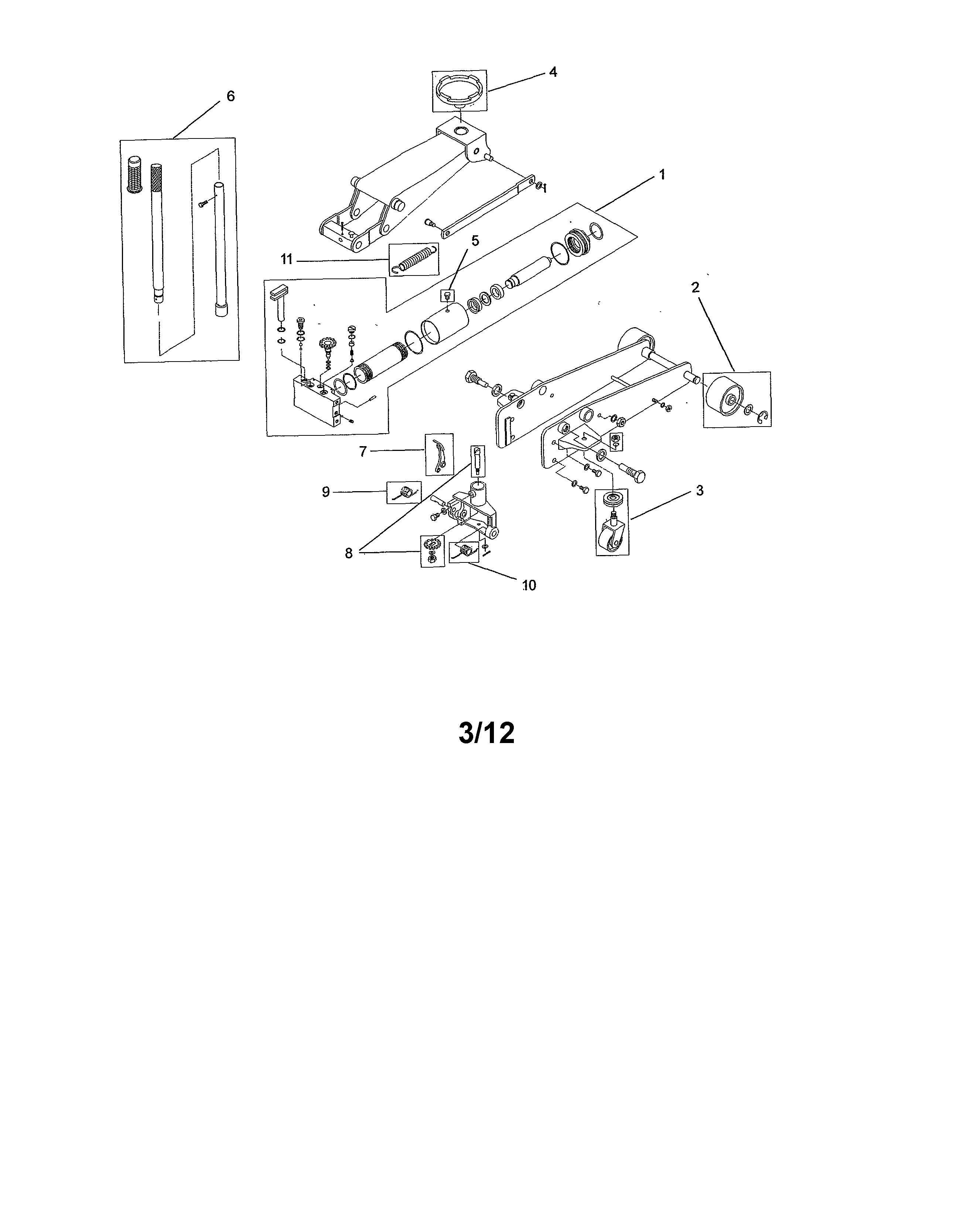 Service Jack Diagram and Parts List for 21450234  Craftsman Jack
