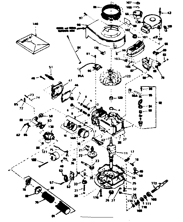 Engine Diagram and Parts List for 143364122  Craftsman Engine