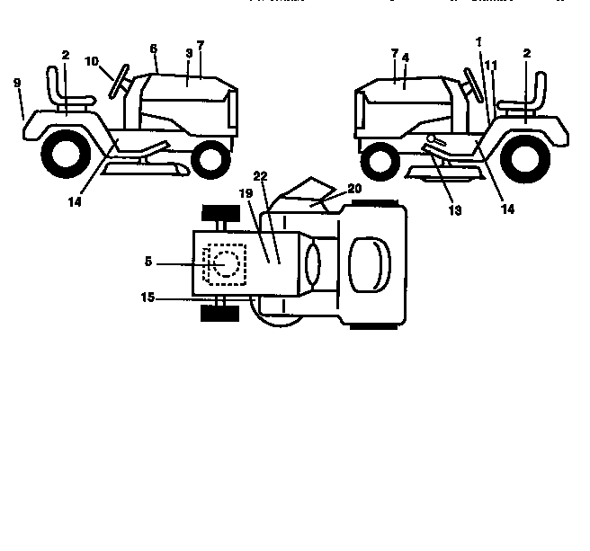 Decals Diagram and Parts List for 917259172  Craftsman Lawn Tractor