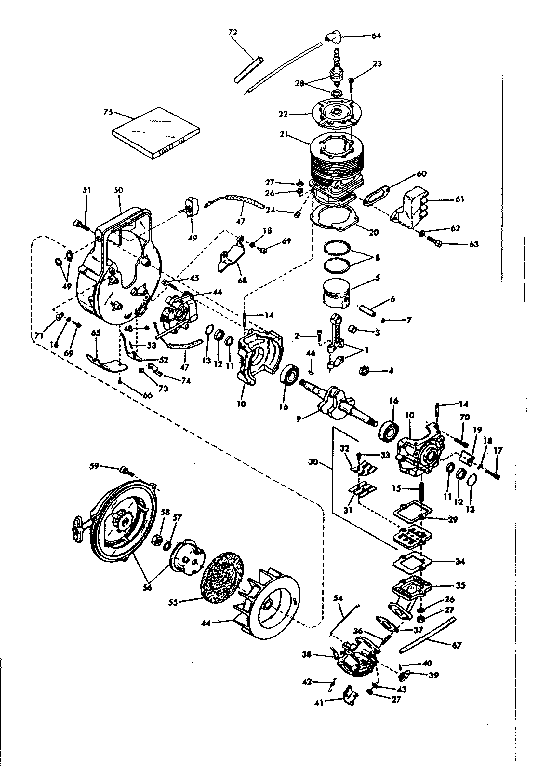 Engine Type 1215 -- Model Ah58 Diagram and Parts List for 91760024  Craftsman Chainsaw