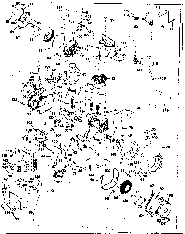 Basic Engine Diagram and Parts List for 143596092  Craftsman Engine