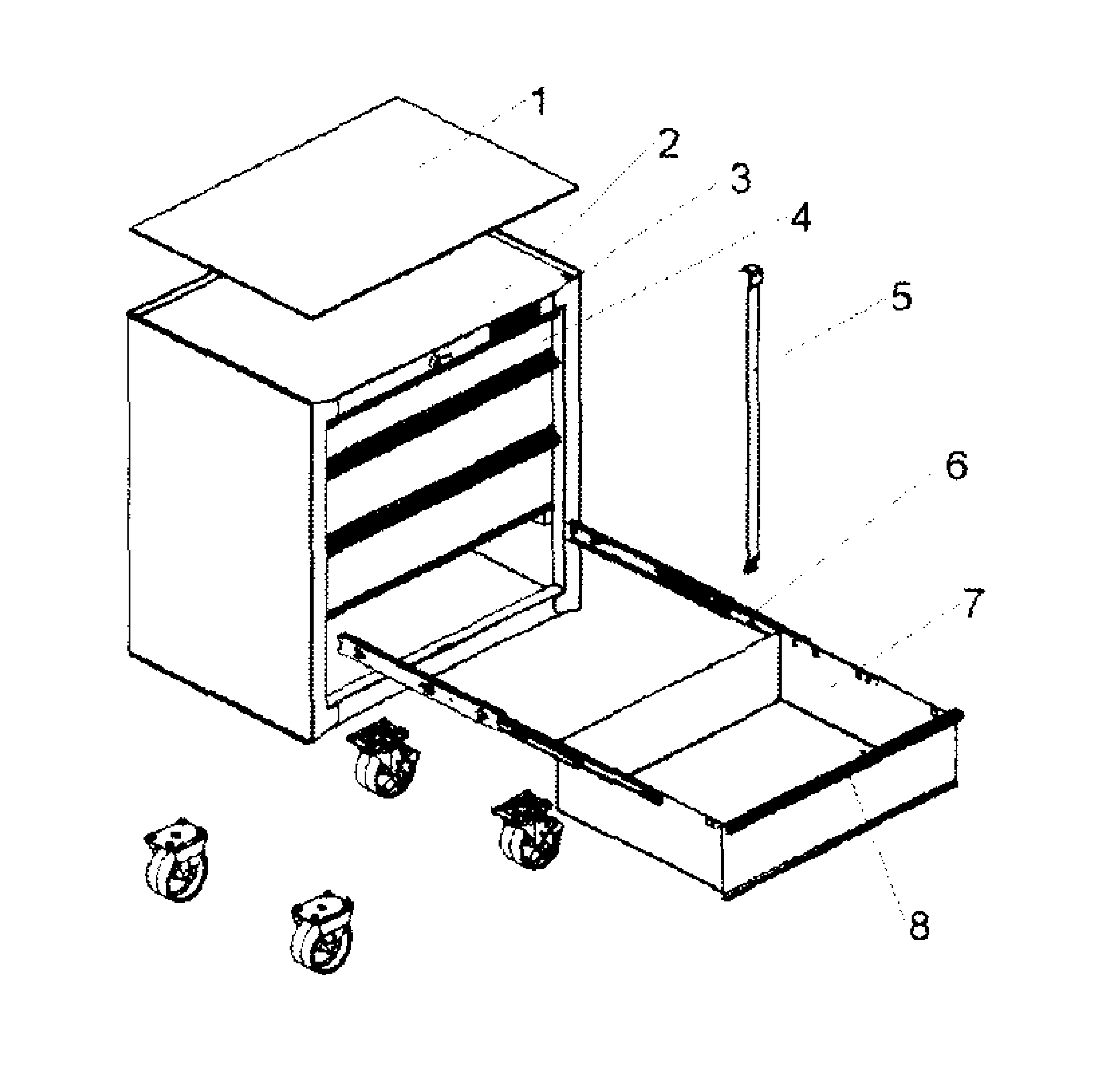 Tool Ches Diagram and Parts List for 706310140  Craftsman Tool Stand & Cart