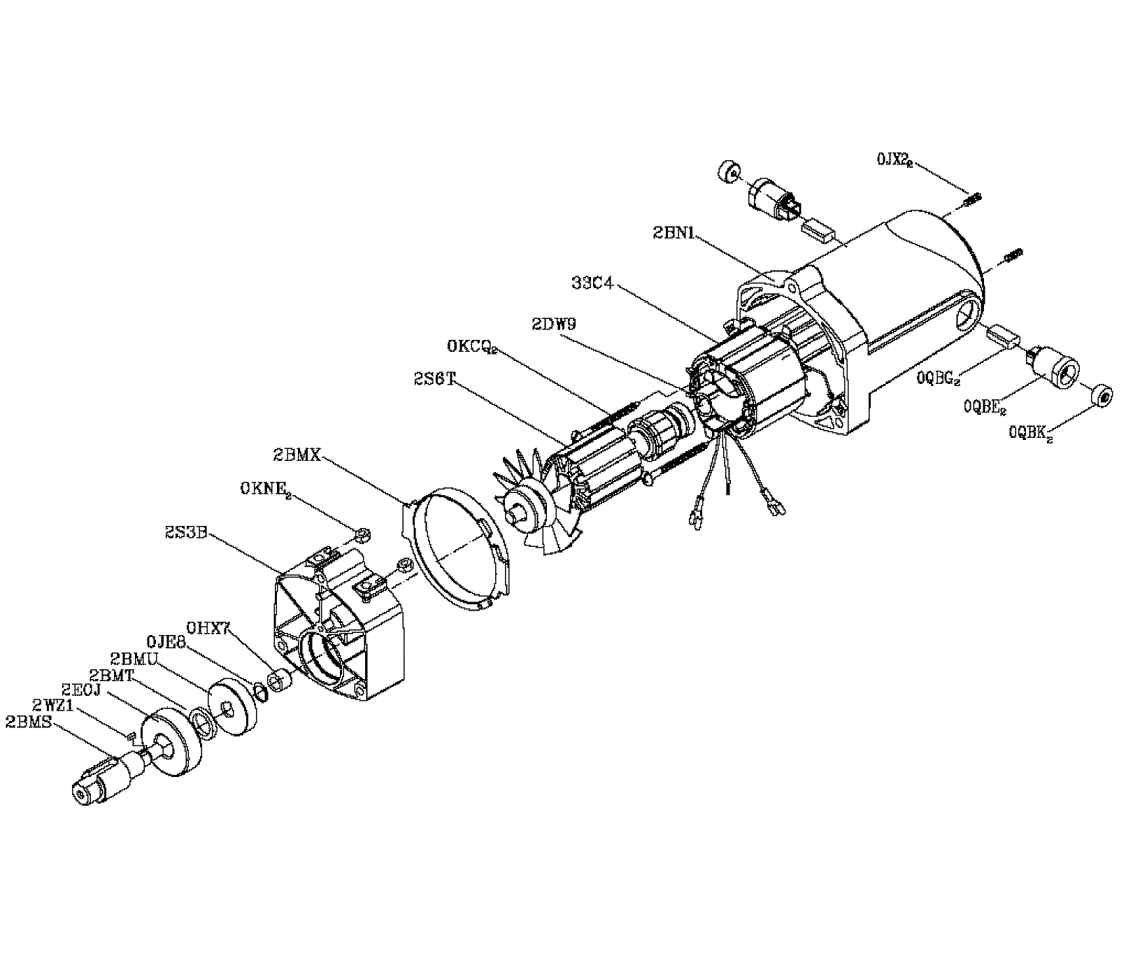 Motor Assy Diagram and Parts List for 137322860  Craftsman Miter Saw