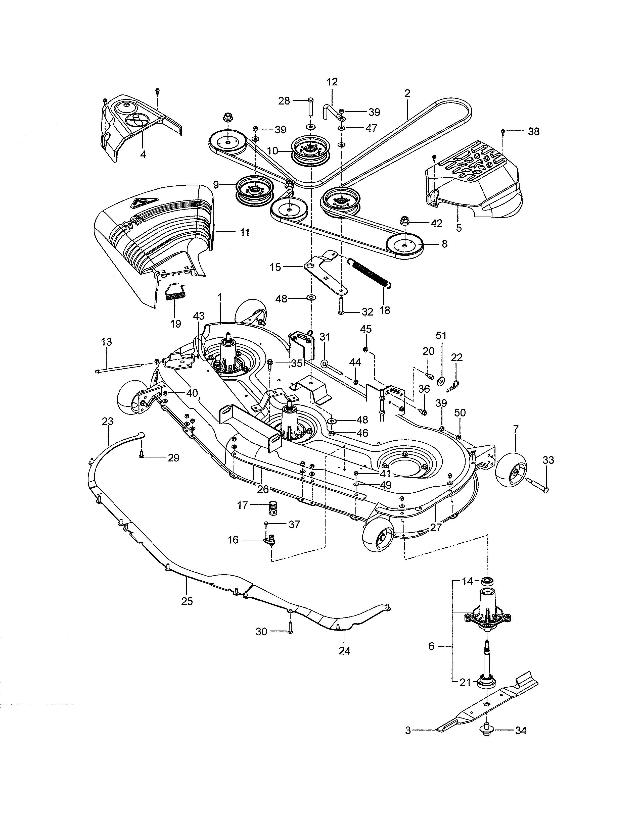 Mower Deck/cutting Deck Diagram and Parts List for 917277790  Craftsman Engine