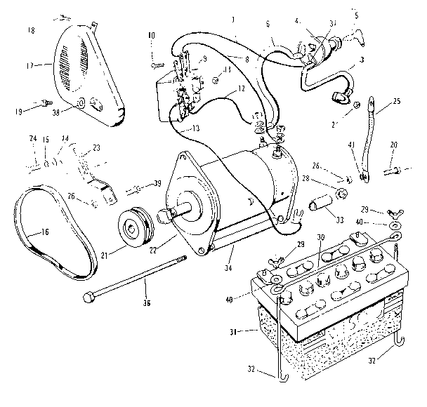 Electric Starter Diagram and Parts List for 91725091  Craftsman Lawn Tractor