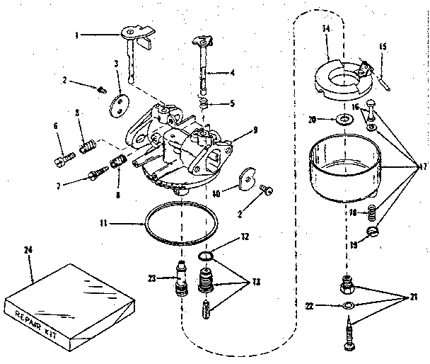 Carburetor No. 29329 (lmg-138) Diagram and Parts List for 14340502  Craftsman Engine
