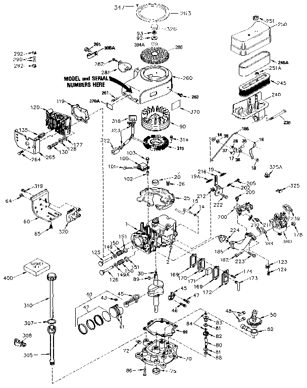 Replacement Parts Diagram and Parts List for 143436172  Craftsman Engine