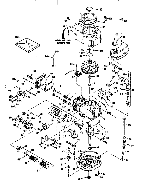 Engine Diagram and Parts List for 143384072  Craftsman Engine