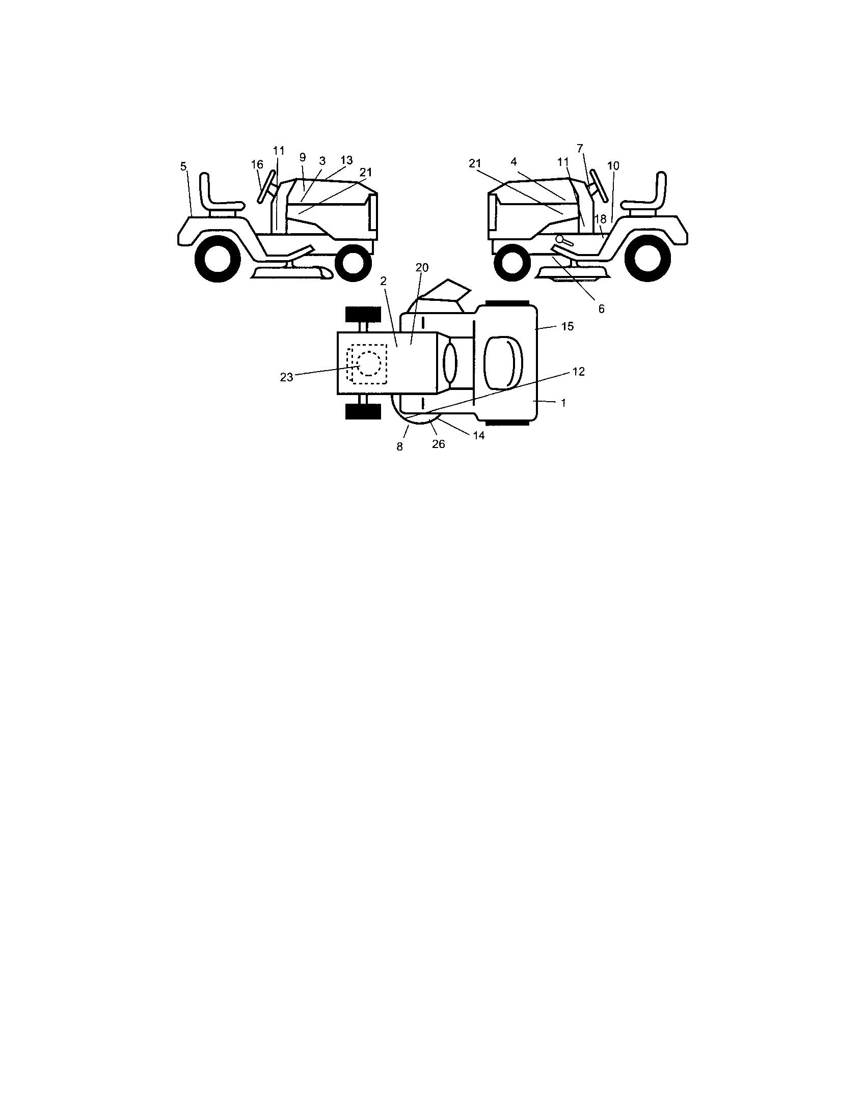Decals Diagram and Parts List for 917273646  Craftsman Lawn Tractor