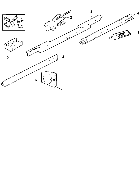Rail Assembly Diagram and Parts List for 13953644SRT  Craftsman Garage Door Opener