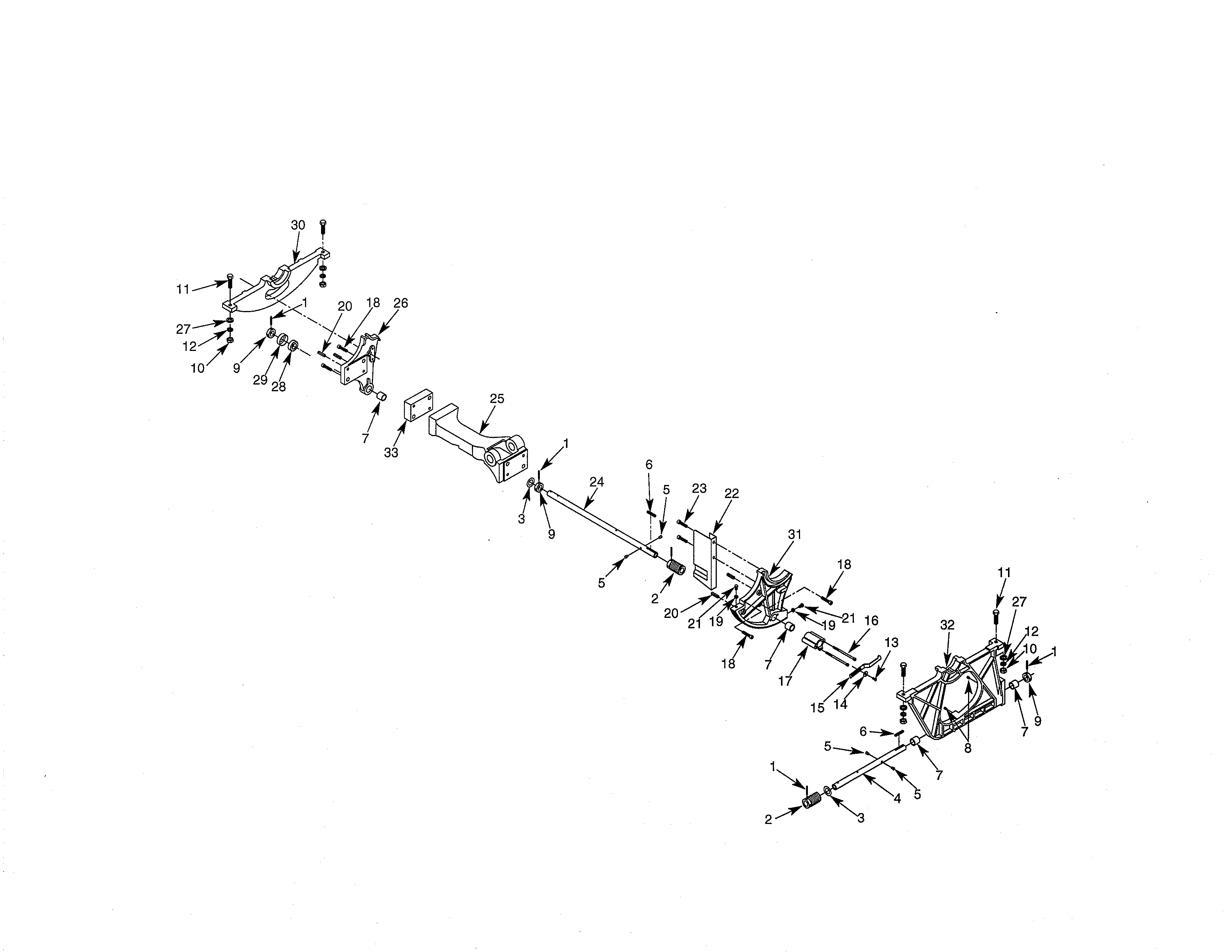 Tilt Mechanism Diagram and Parts List for 351228031  Craftsman Table Saw