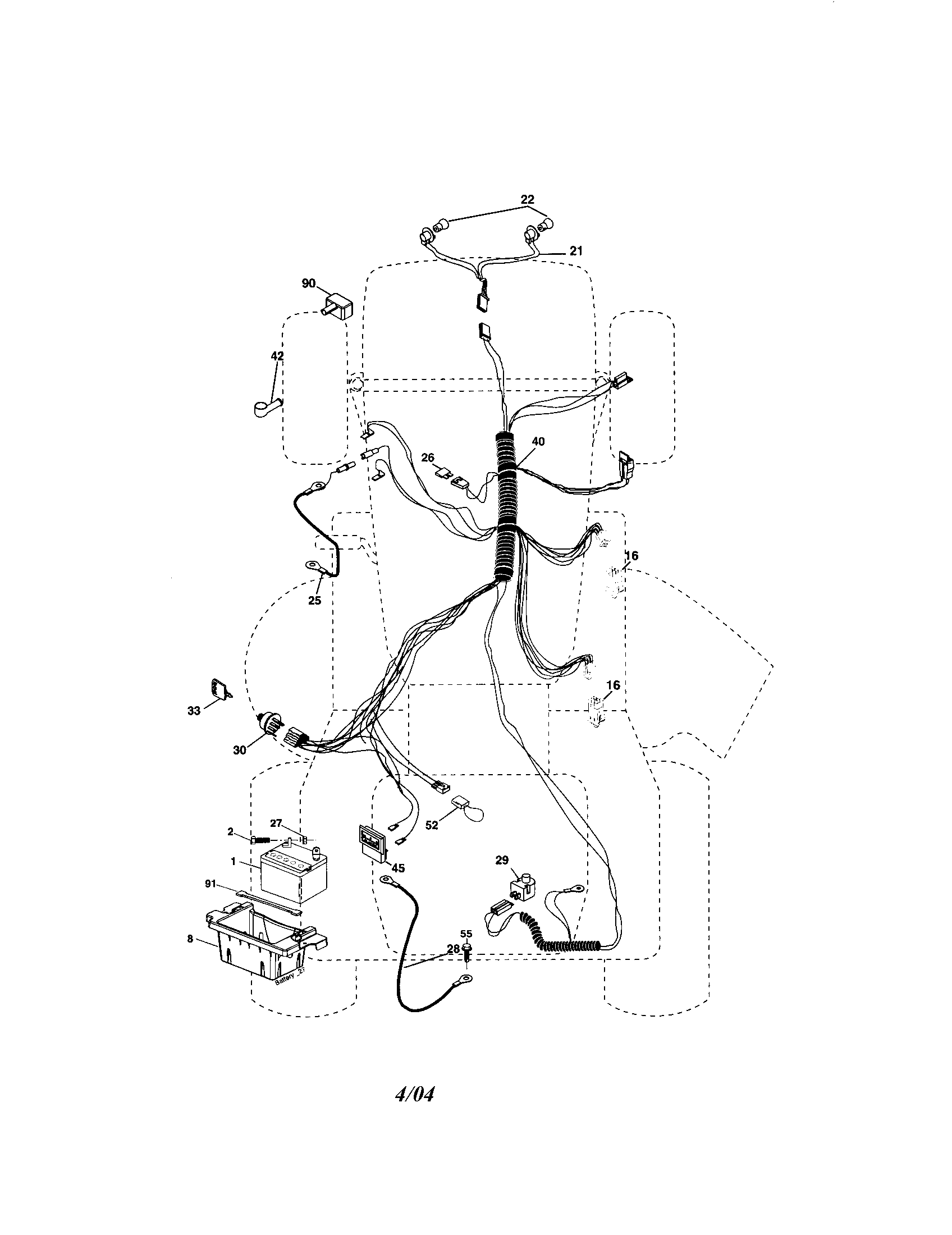 Electrical Diagram and Parts List for 917273802  Craftsman Lawn Tractor