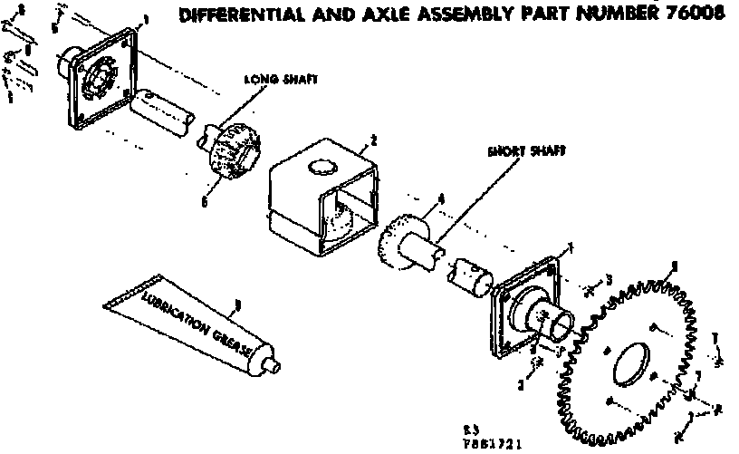 Differential And Axle Diagram and Parts List for 131881721  Craftsman Lawn Mower