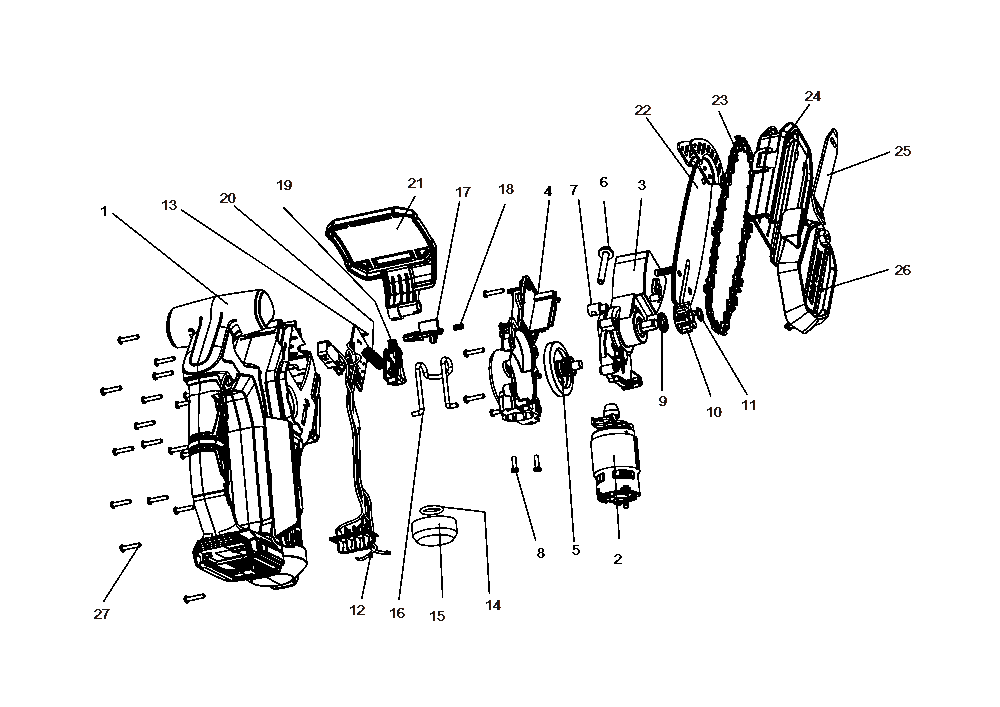 Diagram Diagram and Parts List for CMCCS320B Type 1 Craftsman Chainsaw