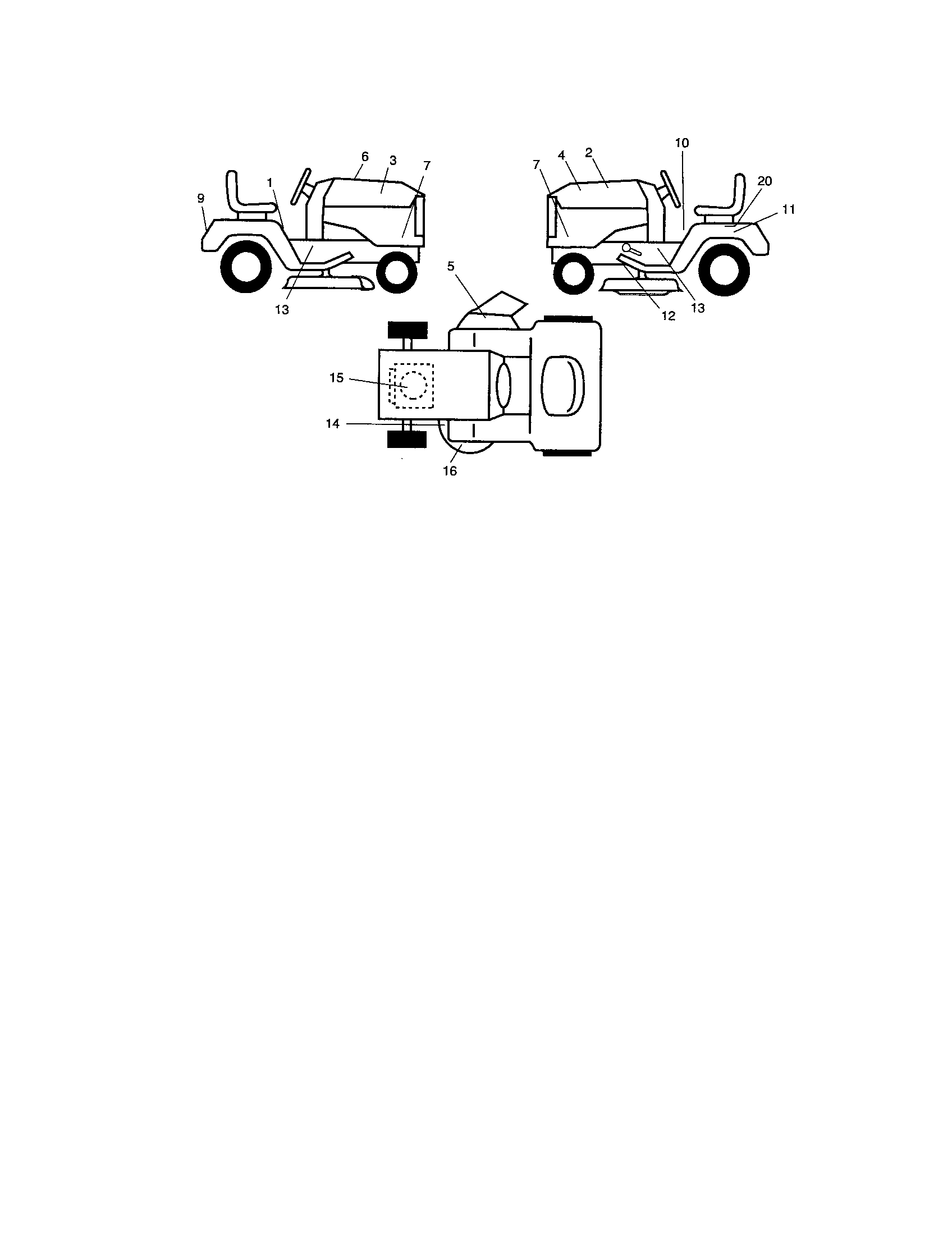 Decals Diagram and Parts List for 917275401  Craftsman Lawn Tractor