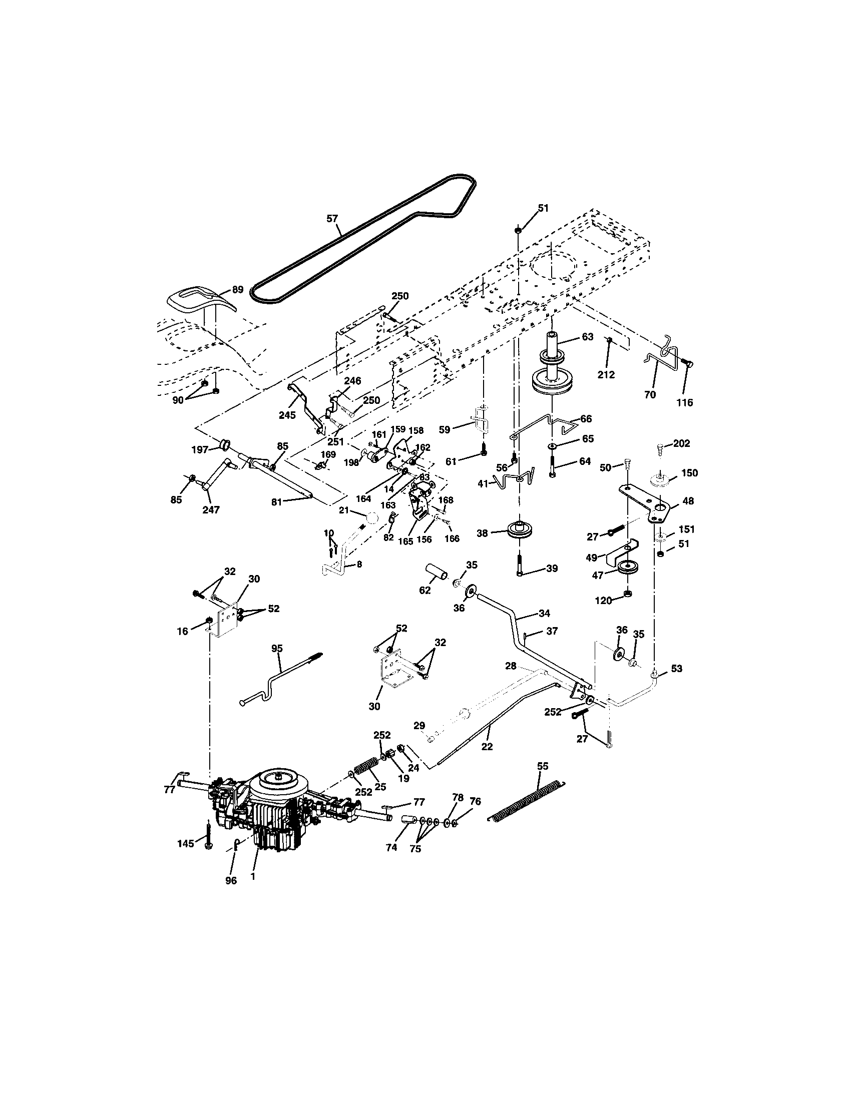 Ground Drive Diagram and Parts List for 917272760  Craftsman Lawn Tractor