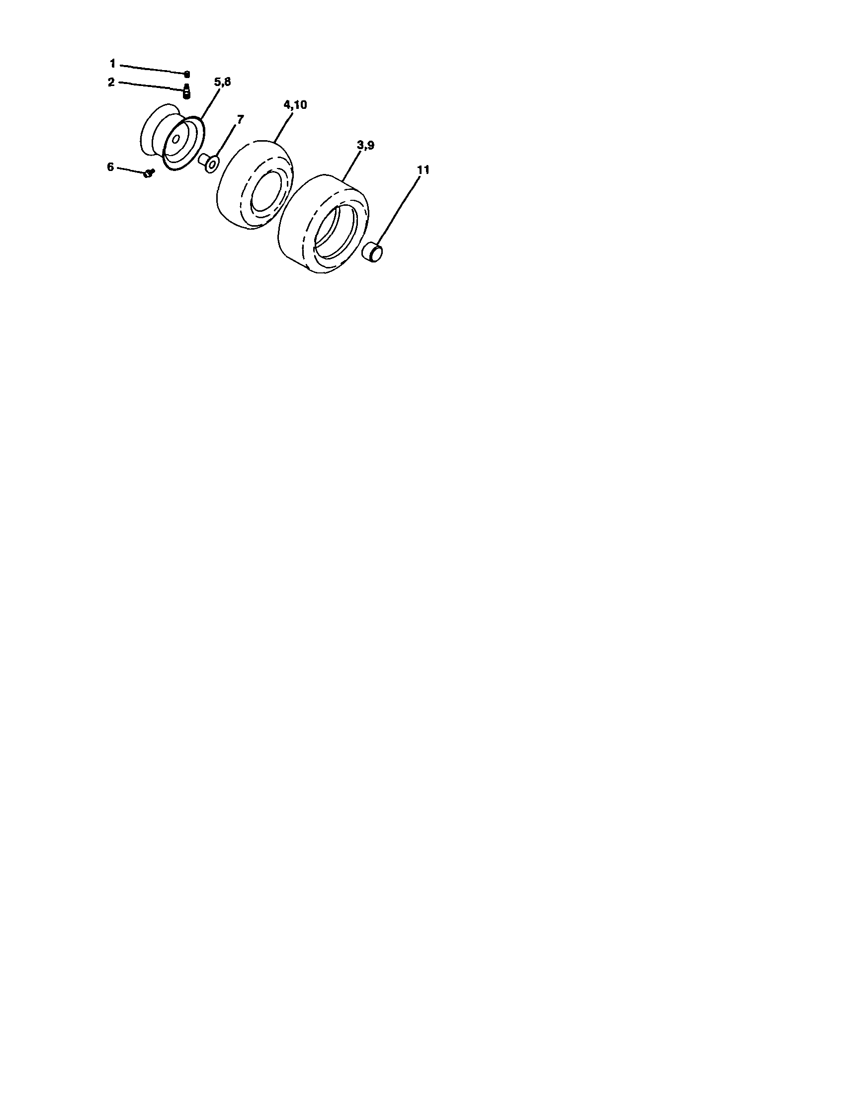 Wheels And Tires Diagram and Parts List for 917277270  Craftsman Lawn Tractor