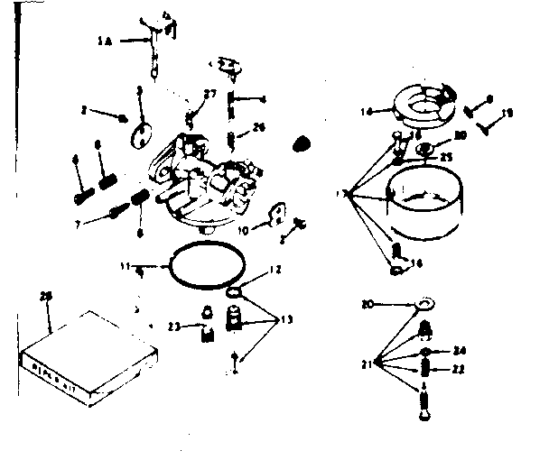 Carburetor No. 631697 Diagram and Parts List for 143236062  Craftsman Engine