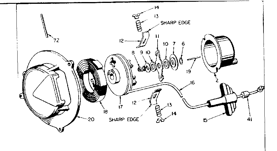 Rewind Starter Diagram and Parts List for 91760020  Craftsman Chainsaw