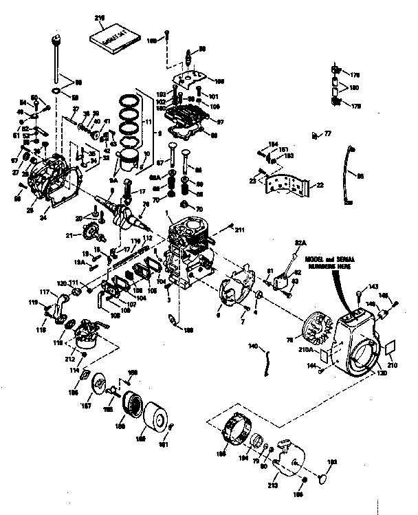 Engine Diagram and Parts List for 143786112  Craftsman Engine