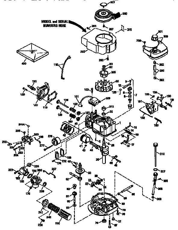 Replacement Parts Diagram and Parts List for 143943816  Craftsman Engine