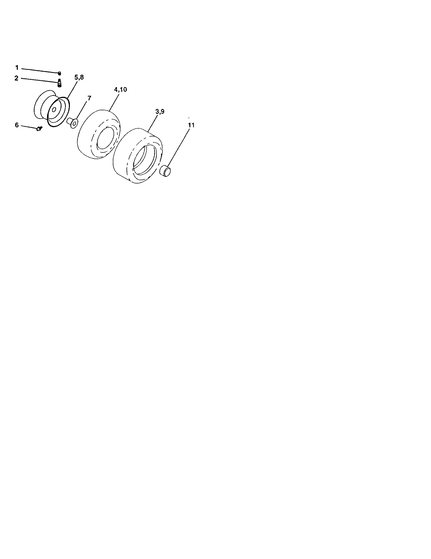 Wheels And Tires Diagram and Parts List for 917259920  Craftsman Lawn Tractor