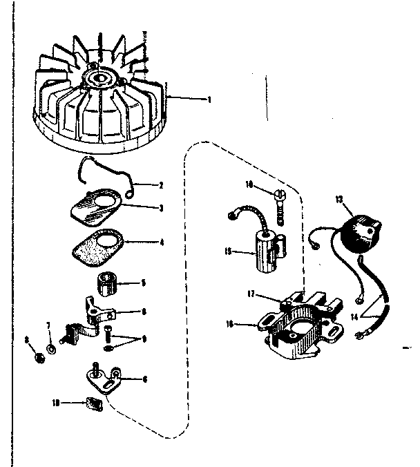 Magneto (phelon F-4220-h) Diagram and Parts List for 143105070  Craftsman Engine