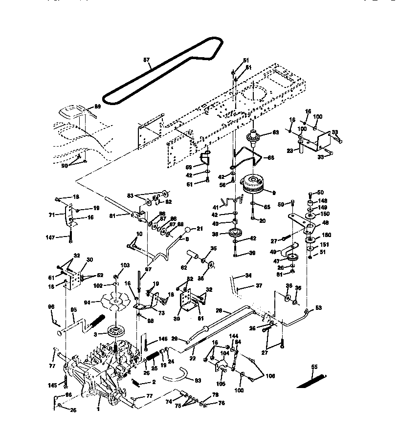 Ground Drive Diagram and Parts List for 917272020  Craftsman Lawn Tractor