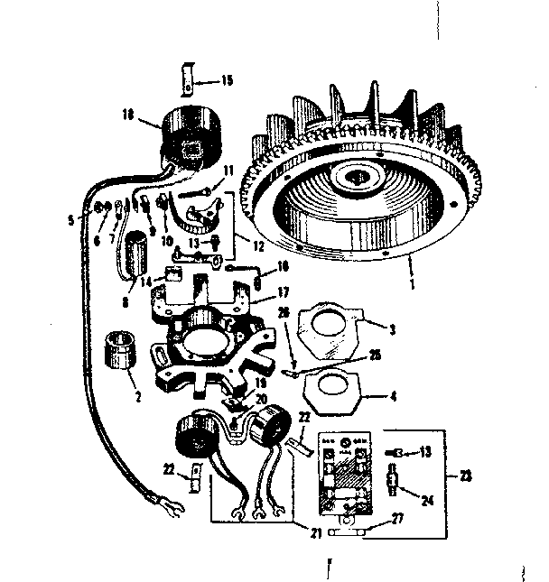 Alternator Magneto No. 29557 (fw-2534b) Diagram and Parts List for 14331600  Craftsman Engine