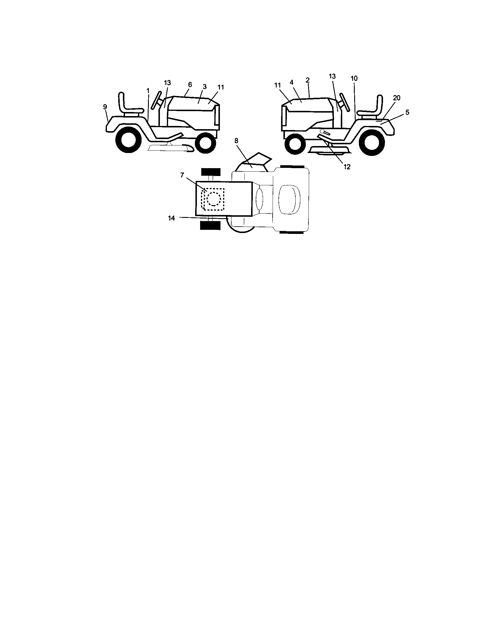 Decals Diagram and Parts List for 917272053  Craftsman Lawn Tractor