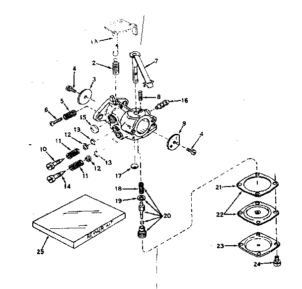 Carburetor Diagram and Parts List for 143574022  Craftsman Engine