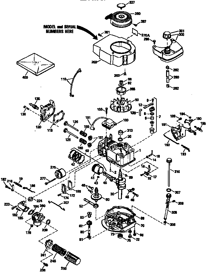 Engine Diagram and Parts List for 143943806  Craftsman Engine