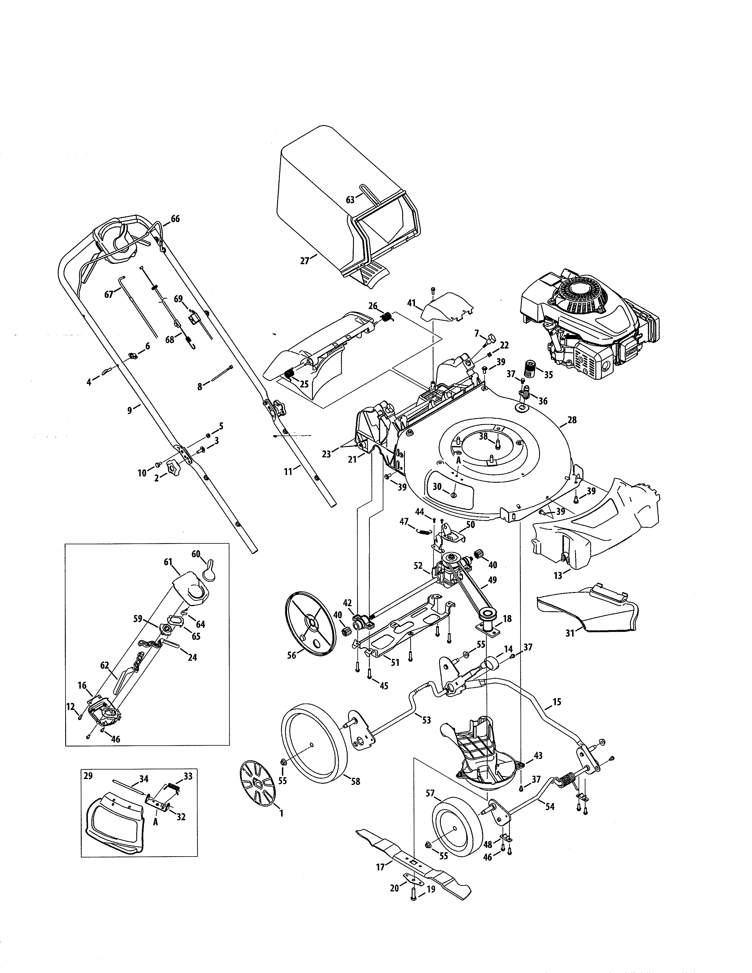 Lawn Mower Diagram and Parts List for 247379990  Craftsman Lawn Mower
