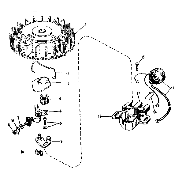 Model 143.122282 Uses Magneto No. 610666 Diagram and Parts List for 143122281  Craftsman Engine